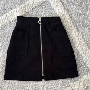 Mini Molly Black Zippered Girls Skirt